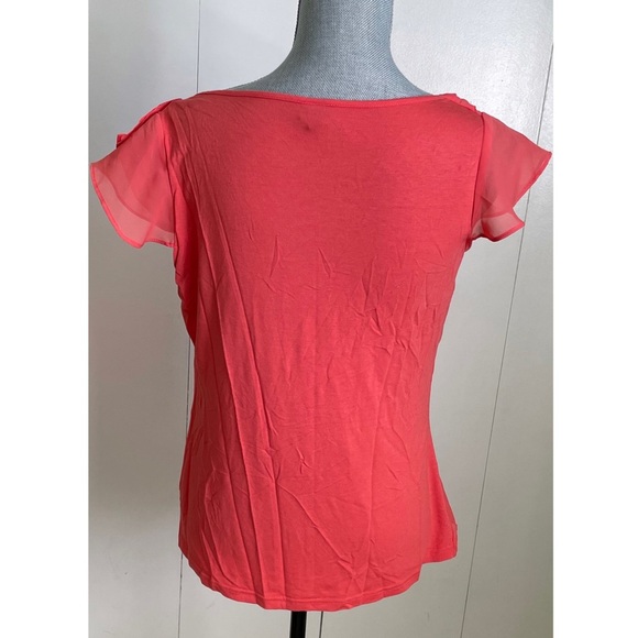 RAFAELLA SHEER RUFFLED TOP SIZE S - Picture 2 of 5